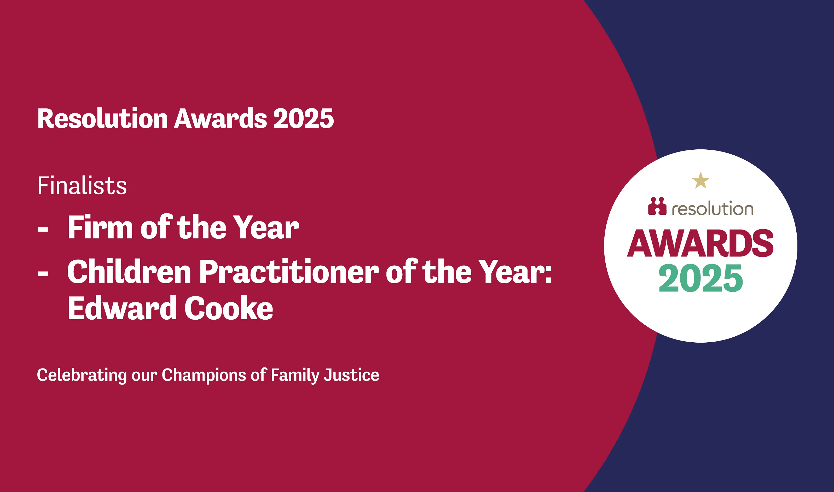 Firm recognised in two categories of Resolution Awards 2025