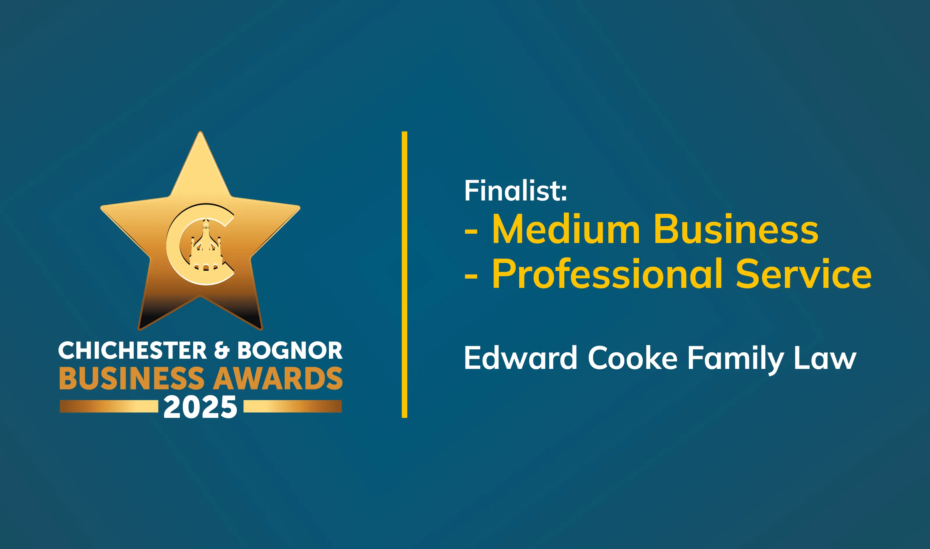 Edward Cooke Family Law finalists in two Chichester & Bognor Business Awards 2025