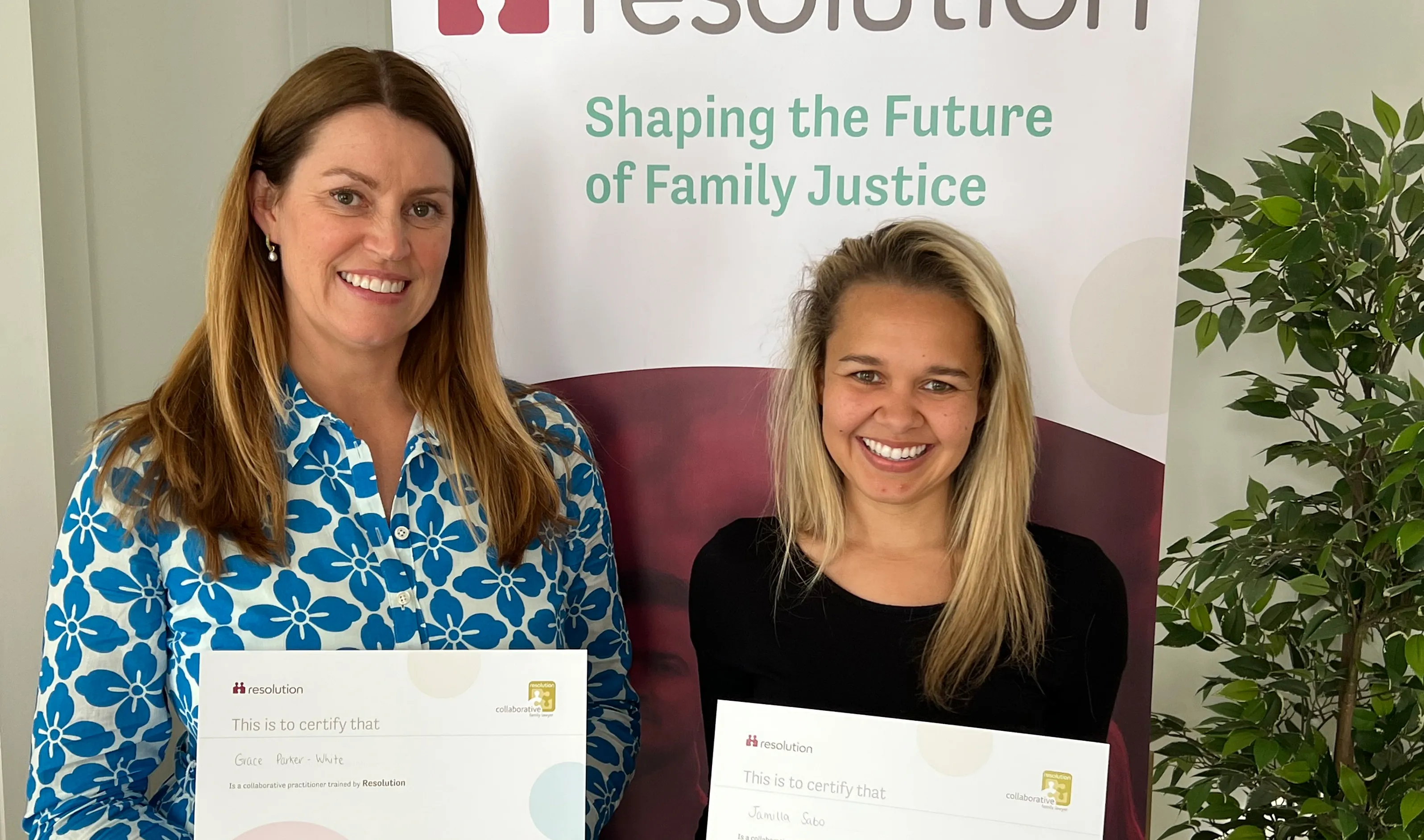 Grace Parker-White and Jamilla Sabo qualify as Collaborative Lawyers